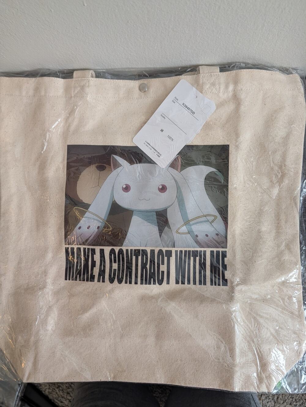 Puella Magi Madoka Magica Tote Bag Kyubey BNWT US Seller
